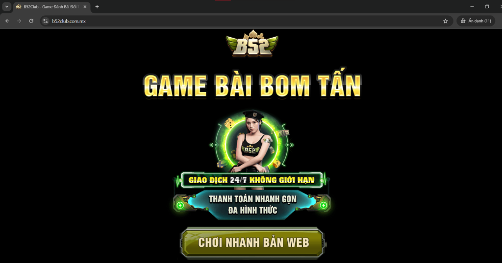 Truy cập vào Moneydefiswap.net để được chuyển tiếp ra sảnh B52Club